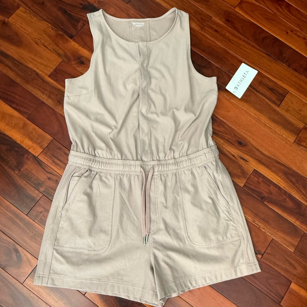 Athleta Size L NWT Farallon Romper Beige One Piece